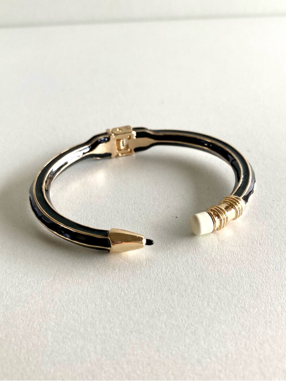 NWOT Gold and Black pencil Cuff Bracelet with White Accent - Picture 3 of 6